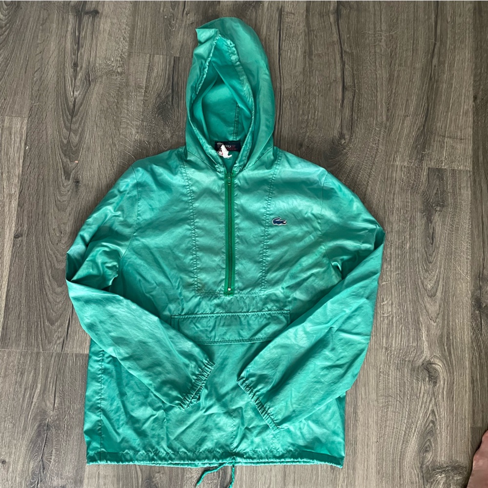 Vintage and Lacoste Green Hooded Windbreaker Jacket